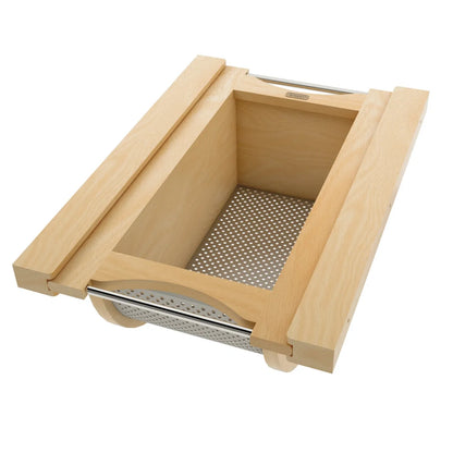 Wood/Stainless-Steel Produce Pullout Baskets
