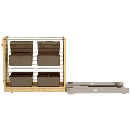 Wood Base Cabinet Modular Pullout Organizer w/ Soft Close