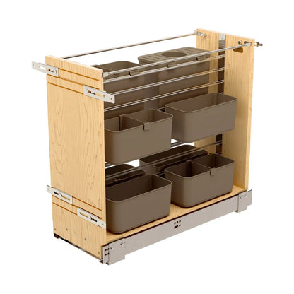 Wood Base Cabinet Modular Pullout Organizer w/ Soft Close