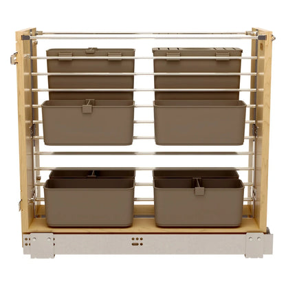 Wood Base Cabinet Modular Pullout Organizer w/ Soft Close