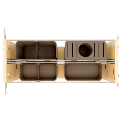 Wood Base Cabinet Modular Pullout Organizer w/ Soft Close