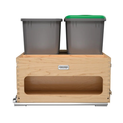 Wood Bottom Mount Waste Management Center w/ Soft-Close