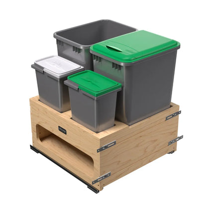Wood Bottom Mount Waste Management Center w/ Soft-Close