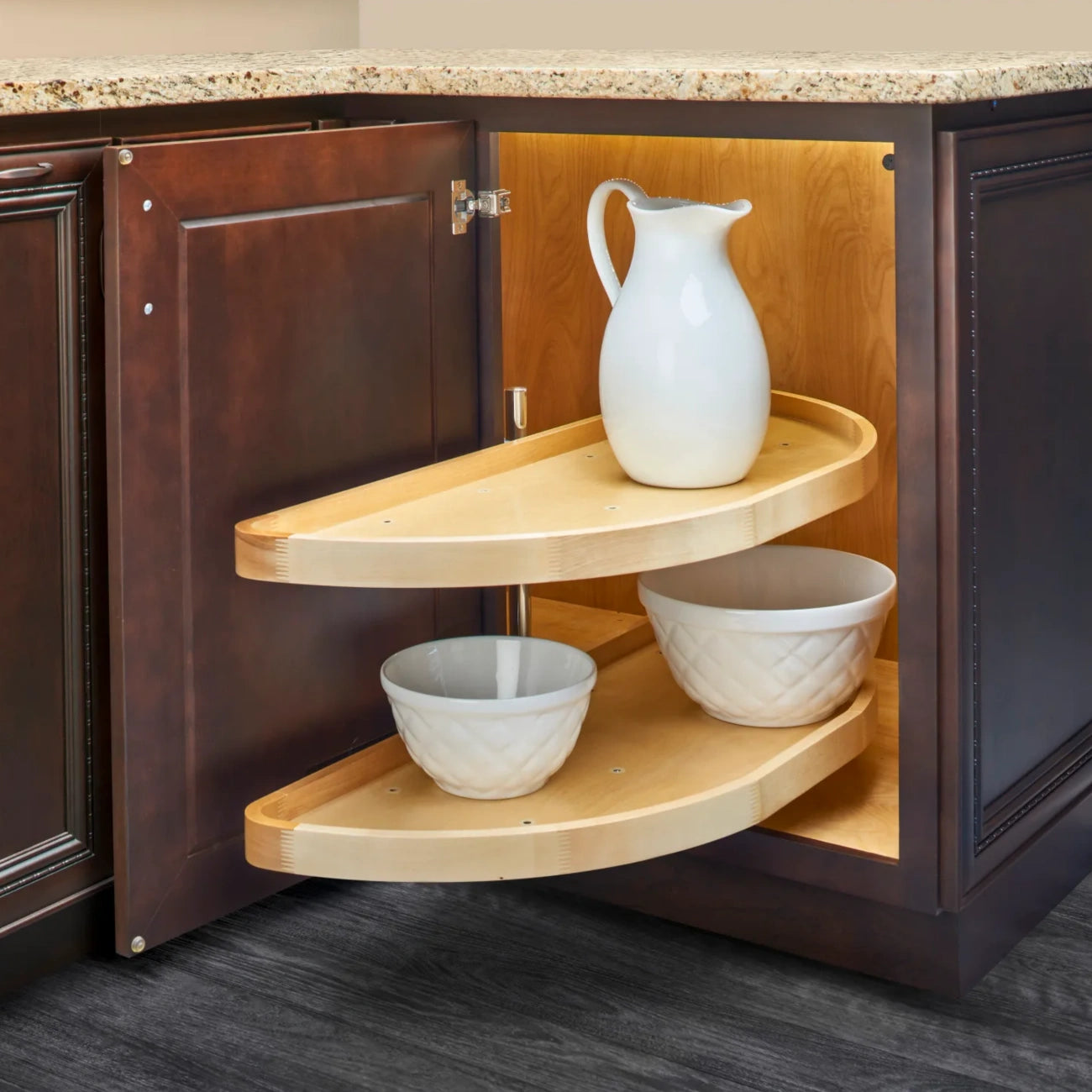 Wood Classic Half Moon Organizer for Blind Corner Cabinets