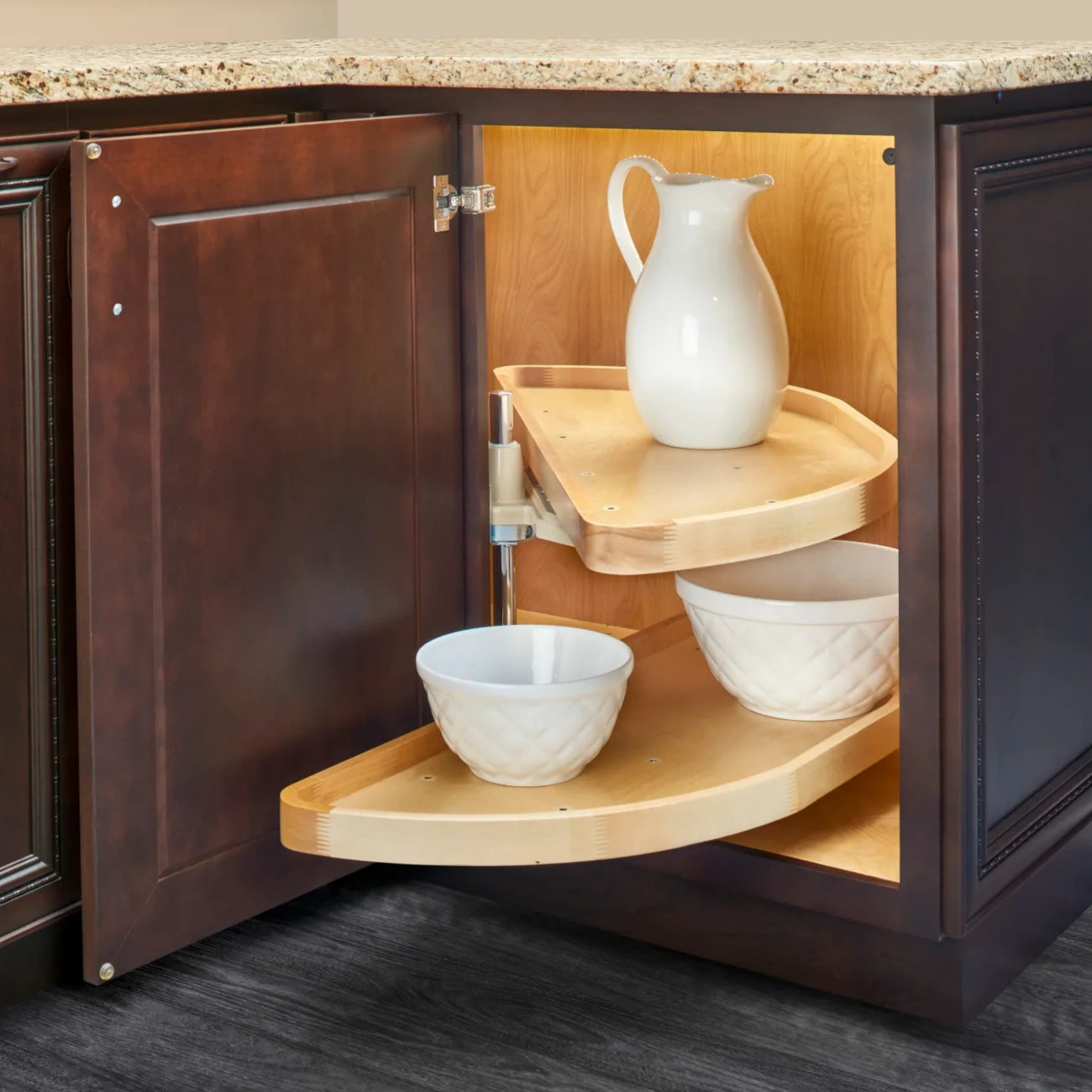 Wood Classic Half Moon Organizer for Blind Corner Cabinets
