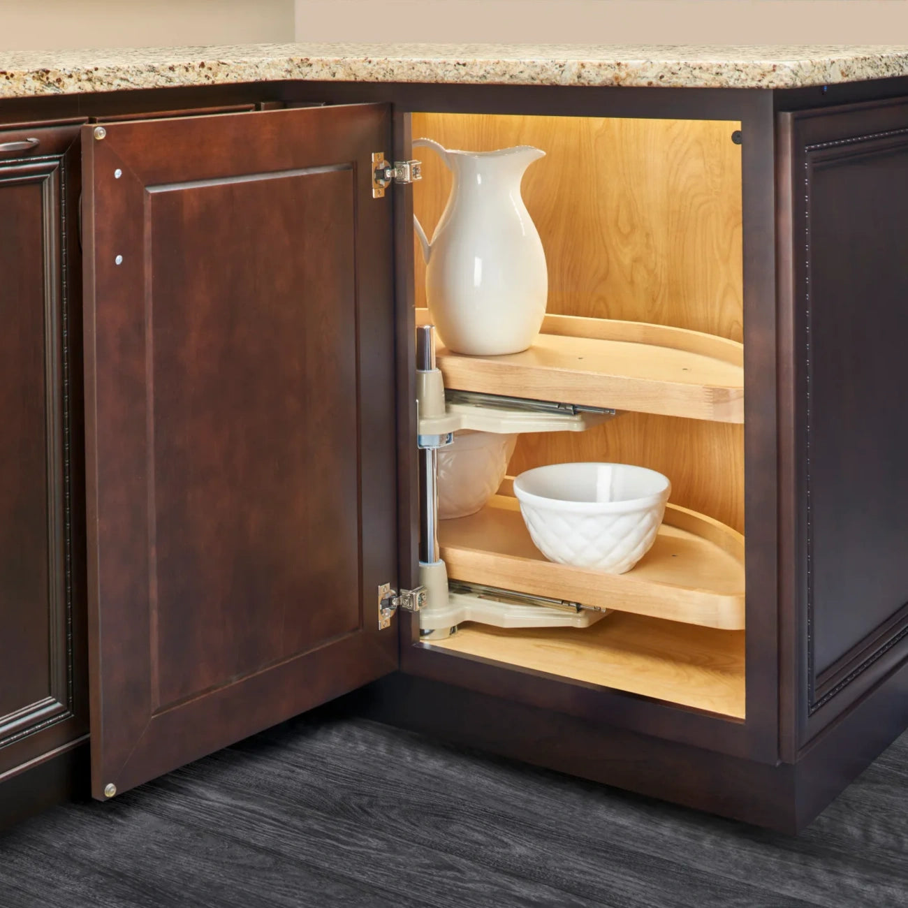 Wood Classic Half Moon Organizer for Blind Corner Cabinets