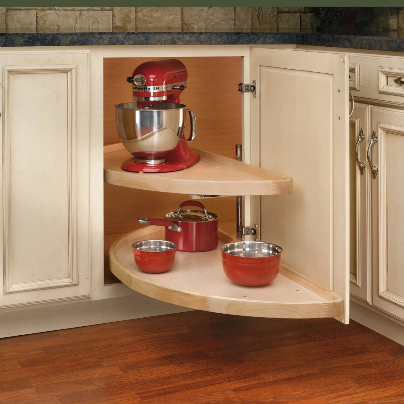 Wood Classic Half Moon Organizer for Blind Corner Cabinets