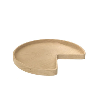 Lazy Susan – Classic, Kidney-Shaped, Natural Wood, 2-Shelf Organizer for Base & Lower Cabinets