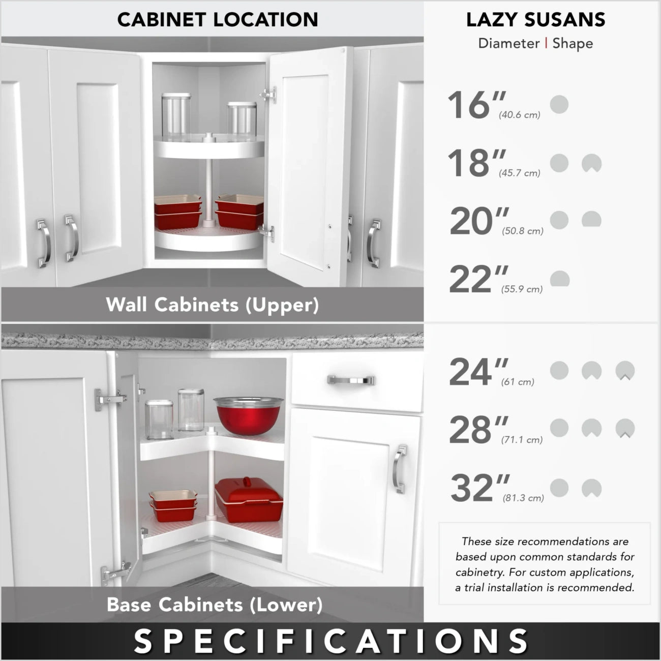 Lazy Susan – Classic, Natural Wood, Pantry Set Organizer for Tall Cabinets