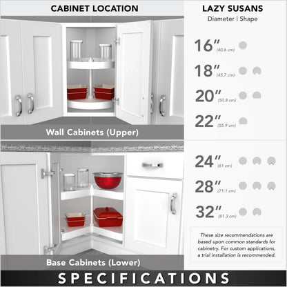 Lazy Susan – Classic, Natural Wood, Pantry Set Organizer for Tall Cabinets