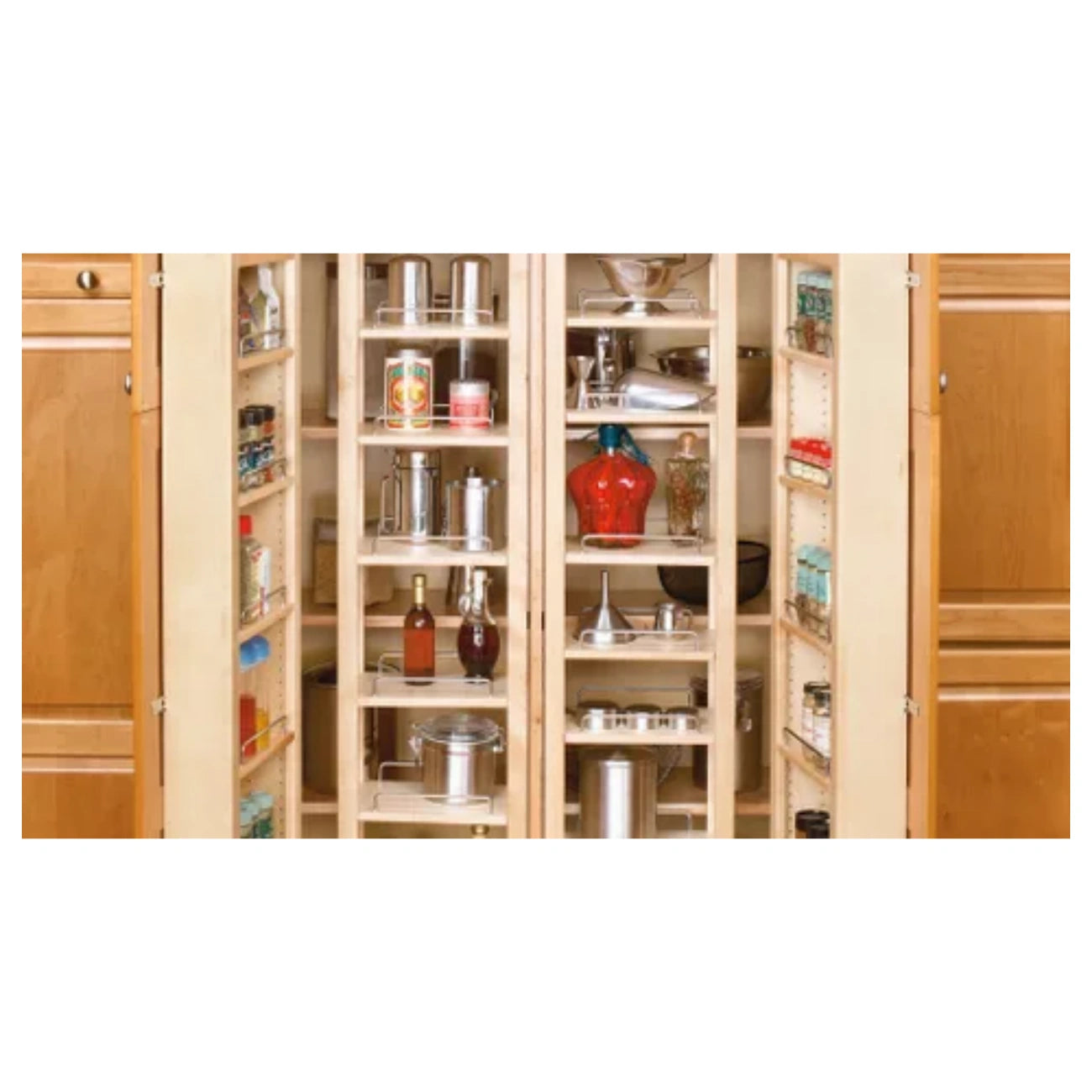 Swing-Out Pantry Set – Natural Wood Organizer