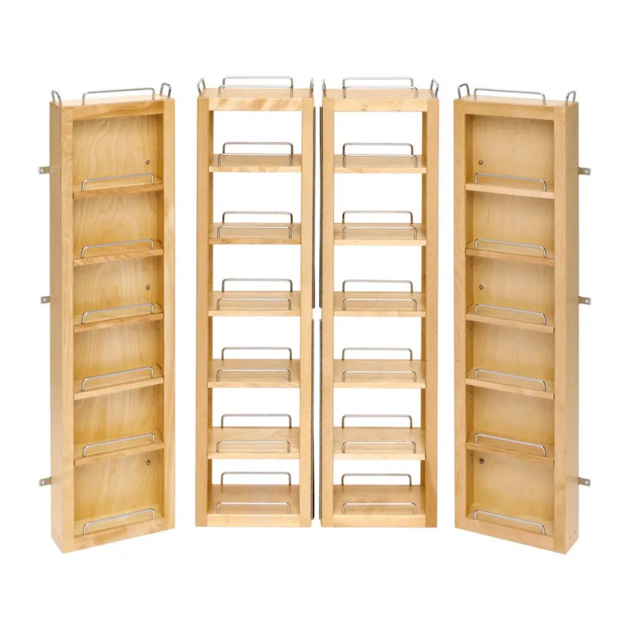 Swing-Out Pantry Set – Natural Wood Organizer